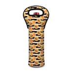 Apricot Fruit Striped Pattern Print Single Neoprene Wine Tote