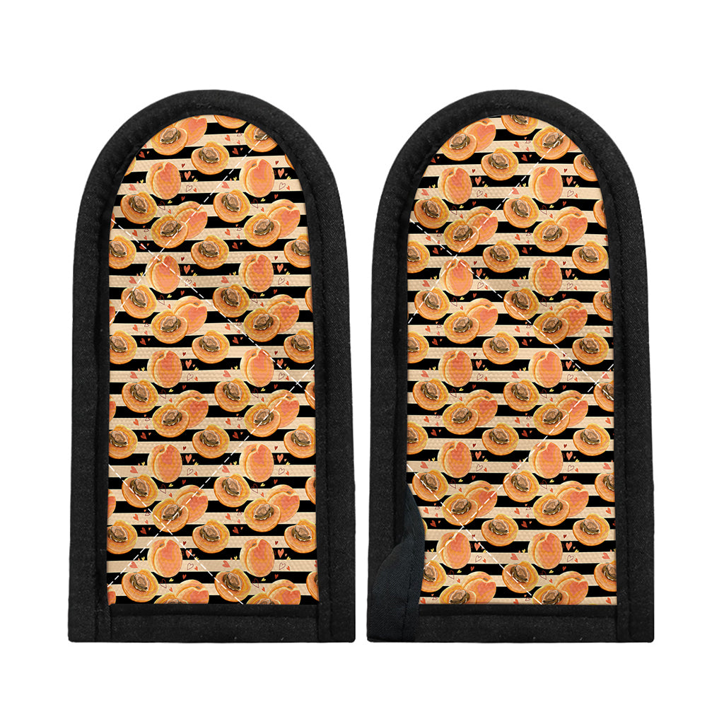 Apricot Fruit Striped Pattern Print Skillet Handle Cover