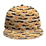 Apricot Fruit Striped Pattern Print Snapback Cap