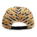 Apricot Fruit Striped Pattern Print Snapback Cap
