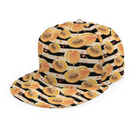 Apricot Fruit Striped Pattern Print Snapback Cap