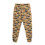 Apricot Fruit Striped Pattern Print Sweatpants