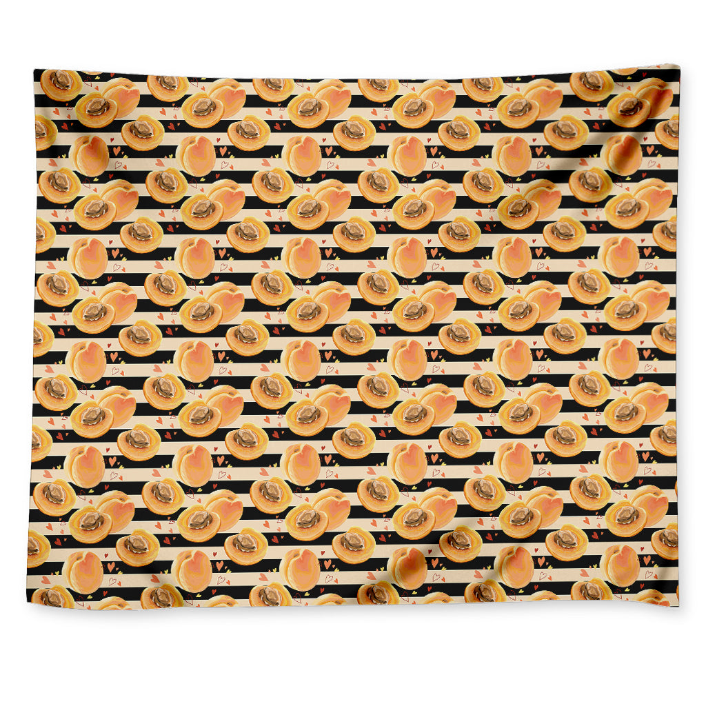 Apricot Fruit Striped Pattern Print Tapestry