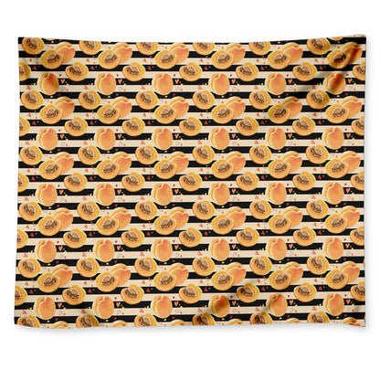 Apricot Fruit Striped Pattern Print Tapestry