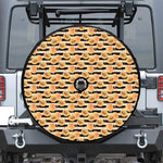 Apricot Fruit Striped Pattern Print Tire Cover With Camera Hole