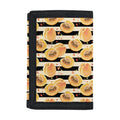 Apricot Fruit Striped Pattern Print Trifold Wallet