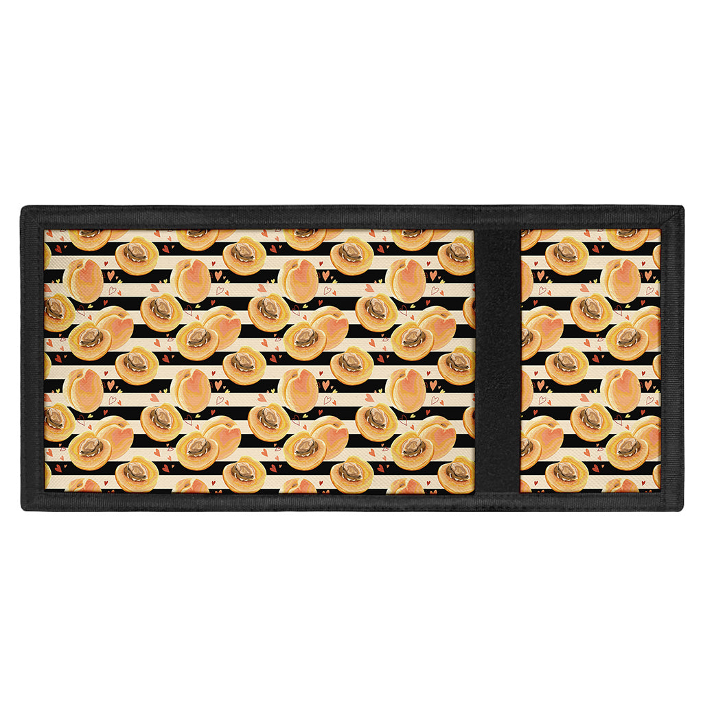 Apricot Fruit Striped Pattern Print Trifold Wallet