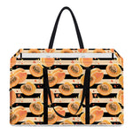 Apricot Fruit Striped Pattern Print Utility Tote Bag