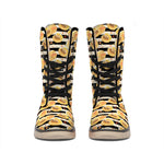 Apricot Fruit Striped Pattern Print Winter Boots