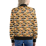 Apricot Fruit Striped Pattern Print Women's Bomber Jacket