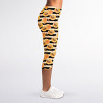 Apricot Fruit Striped Pattern Print Women's Capri Leggings