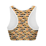 Apricot Fruit Striped Pattern Print Women's Sports Bra