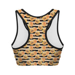 Apricot Fruit Striped Pattern Print Women's Sports Bra