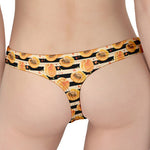 Apricot Fruit Striped Pattern Print Women's Thong
