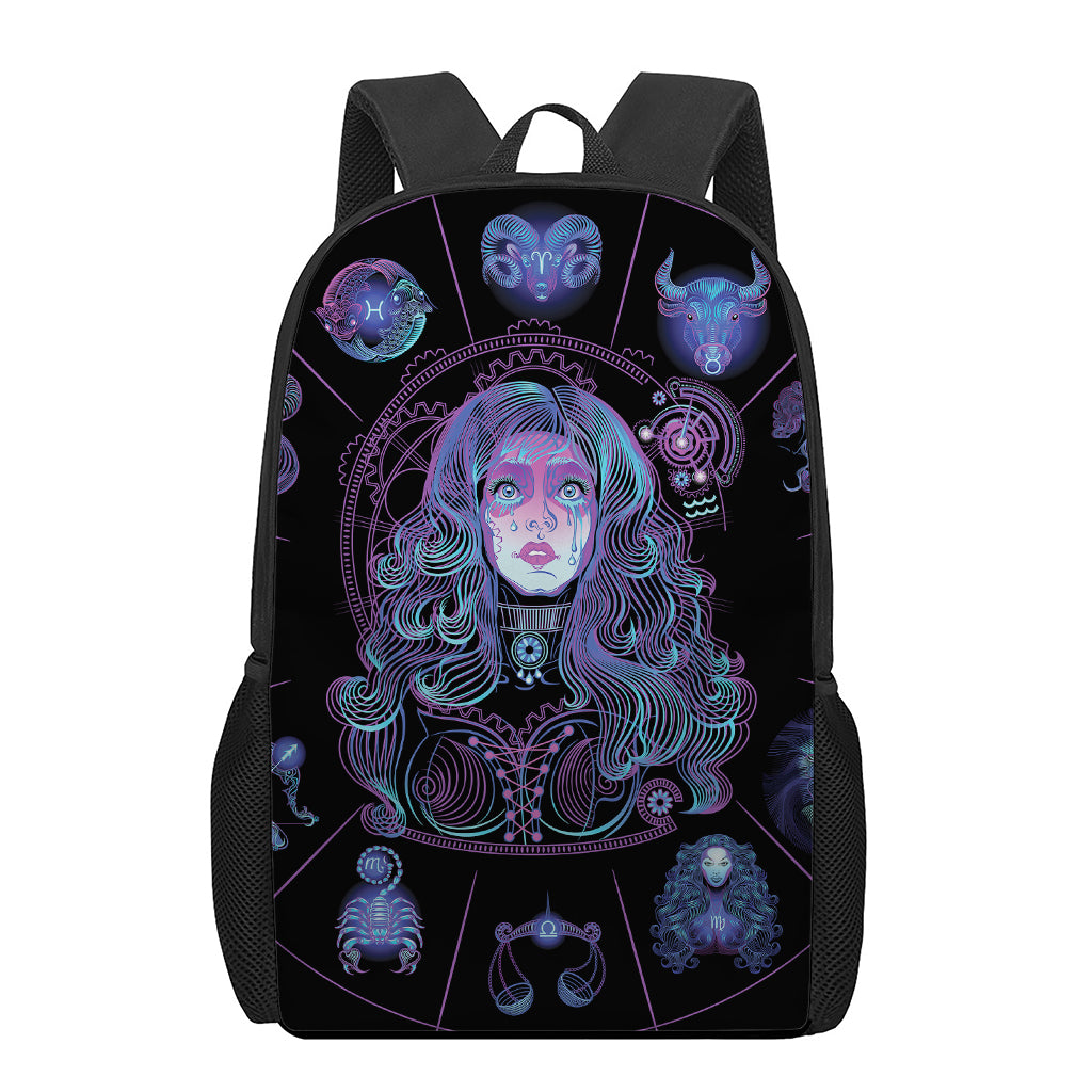 Aquarius And Astrological Signs Print 17 Inch Backpack