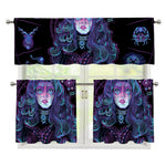 Aquarius And Astrological Signs Print 3 Piece Kitchen Curtains