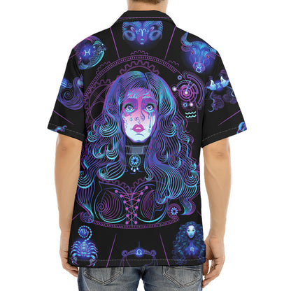 Aquarius And Astrological Signs Print Aloha Shirt