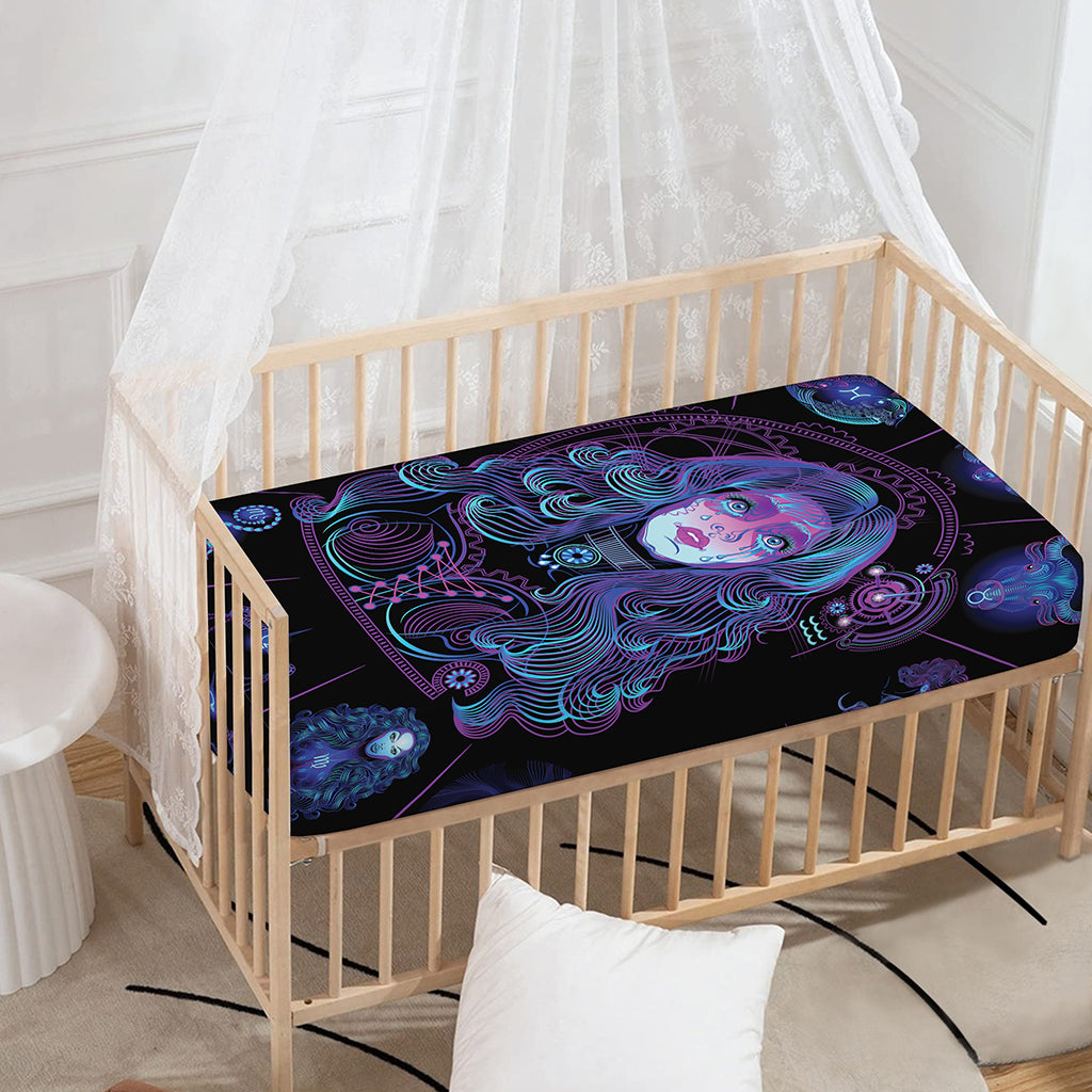 Aquarius And Astrological Signs Print Baby Crib Sheet