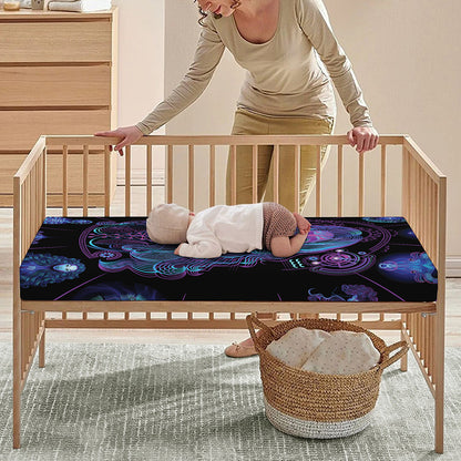 Aquarius And Astrological Signs Print Baby Crib Sheet
