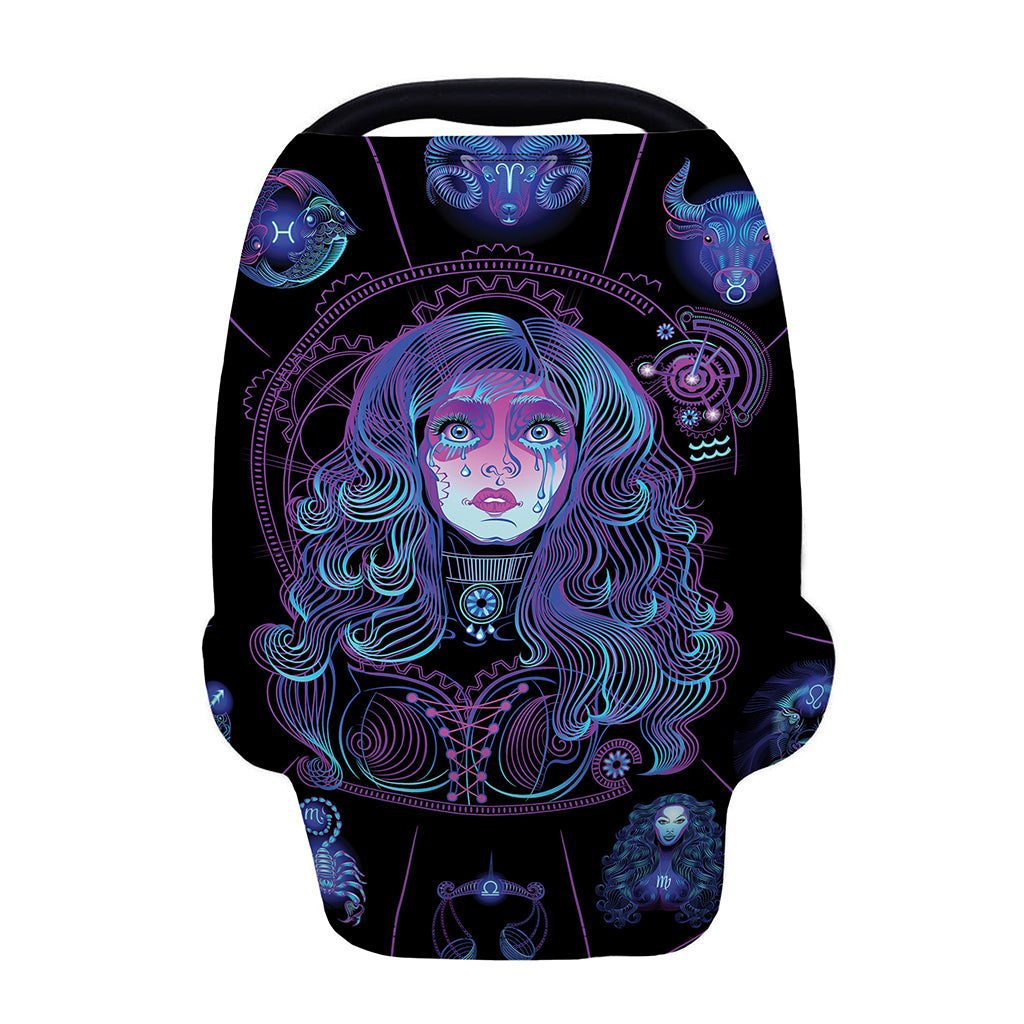 Aquarius And Astrological Signs Print Baby Seat Cover