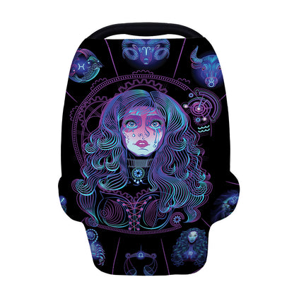 Aquarius And Astrological Signs Print Baby Seat Cover