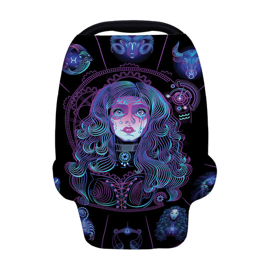 Aquarius And Astrological Signs Print Baby Seat Cover