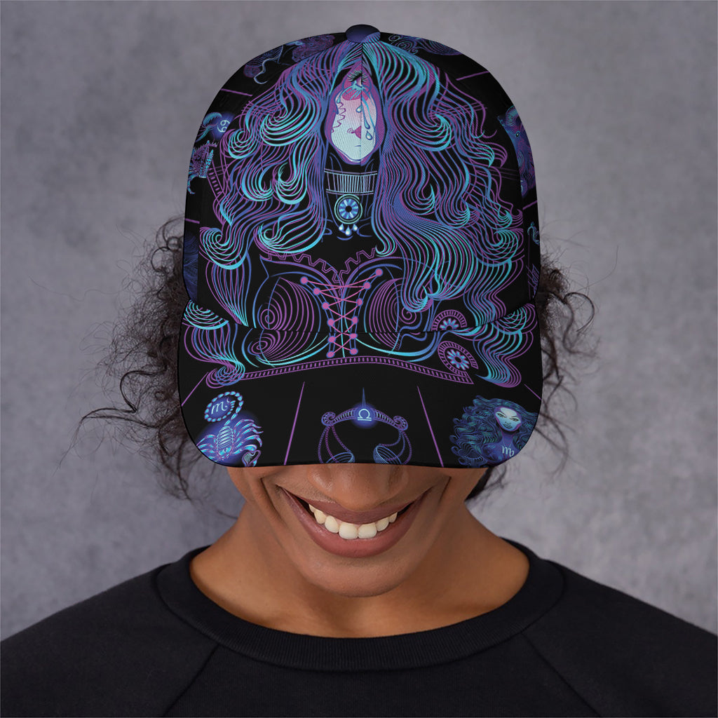 Aquarius And Astrological Signs Print Baseball Cap