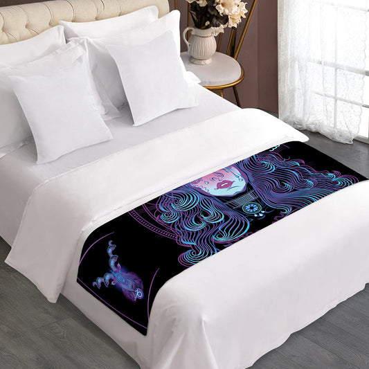 Aquarius And Astrological Signs Print Bed Runner