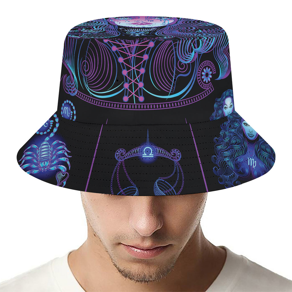 Aquarius And Astrological Signs Print Bucket Hat