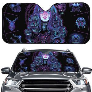 Aquarius And Astrological Signs Print Car Windshield Sun Shade