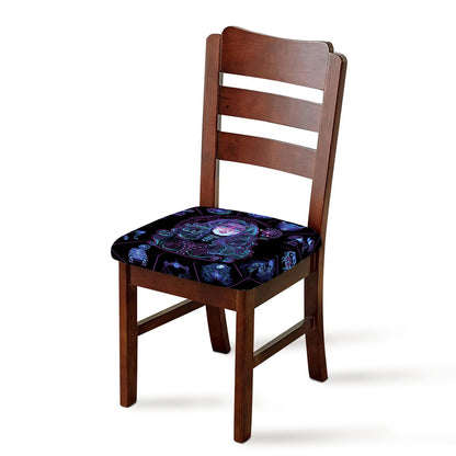 Aquarius And Astrological Signs Print Chair Cushion Cover