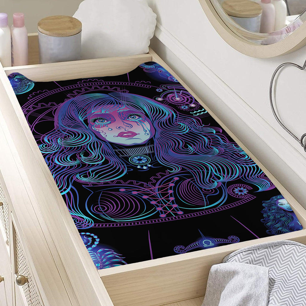 Aquarius And Astrological Signs Print Changing Pad Cover