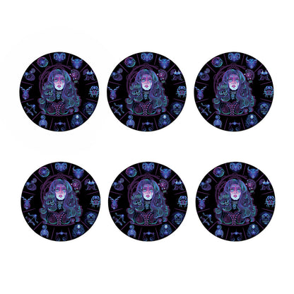Aquarius And Astrological Signs Print Coaster Set