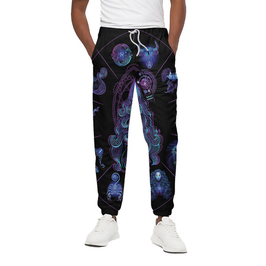 Aquarius And Astrological Signs Print Cotton Pants