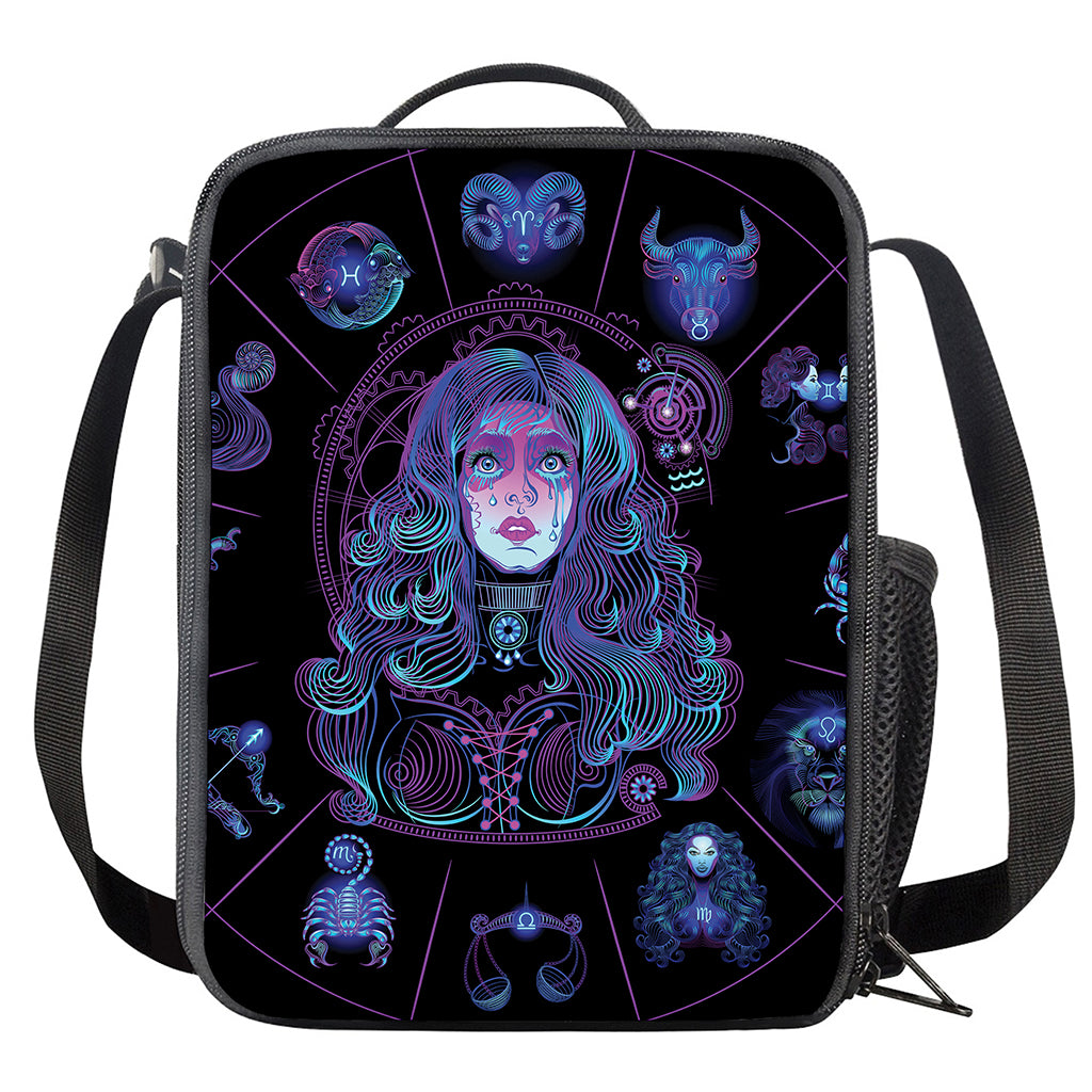 Aquarius And Astrological Signs Print Crossbody Lunch Bag