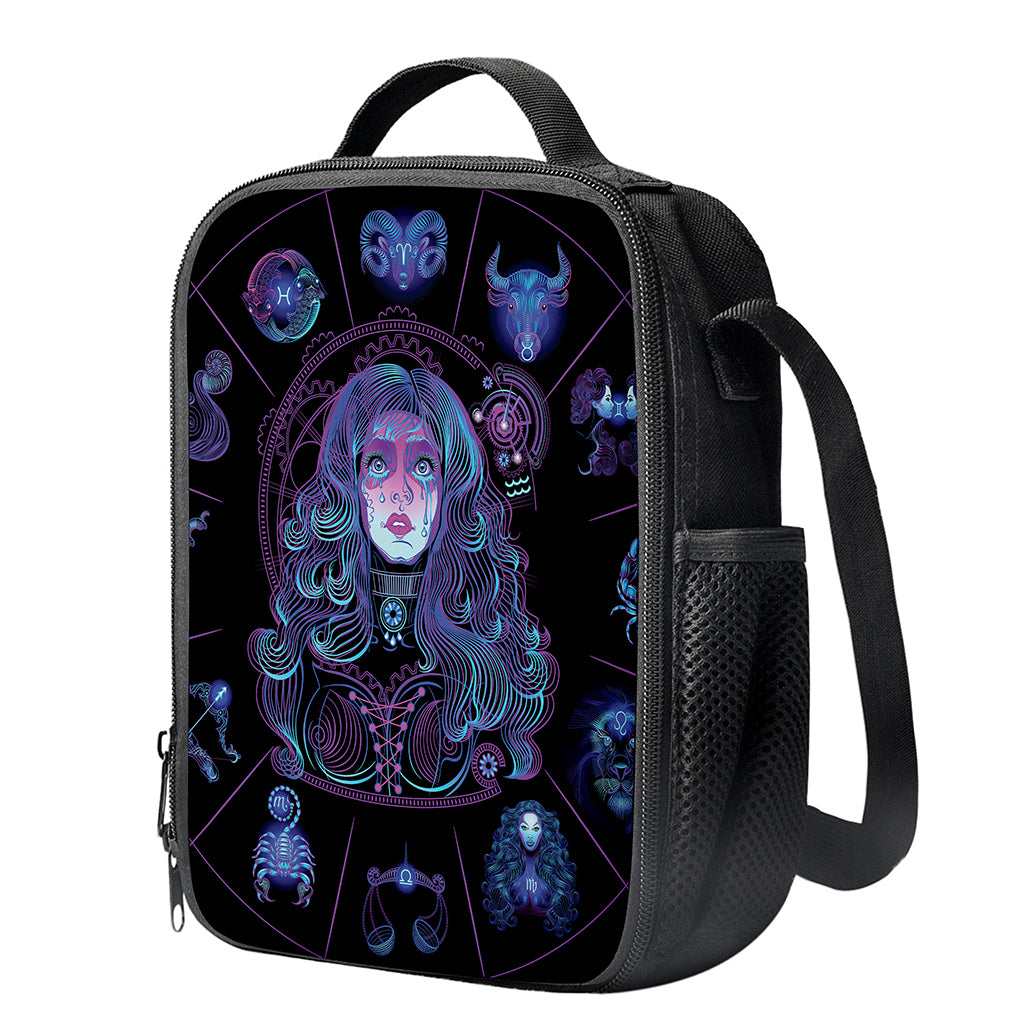 Aquarius And Astrological Signs Print Crossbody Lunch Bag