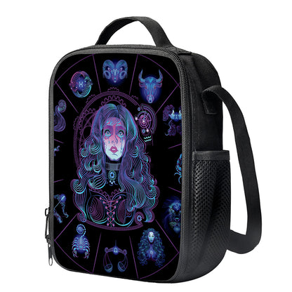 Aquarius And Astrological Signs Print Crossbody Lunch Bag