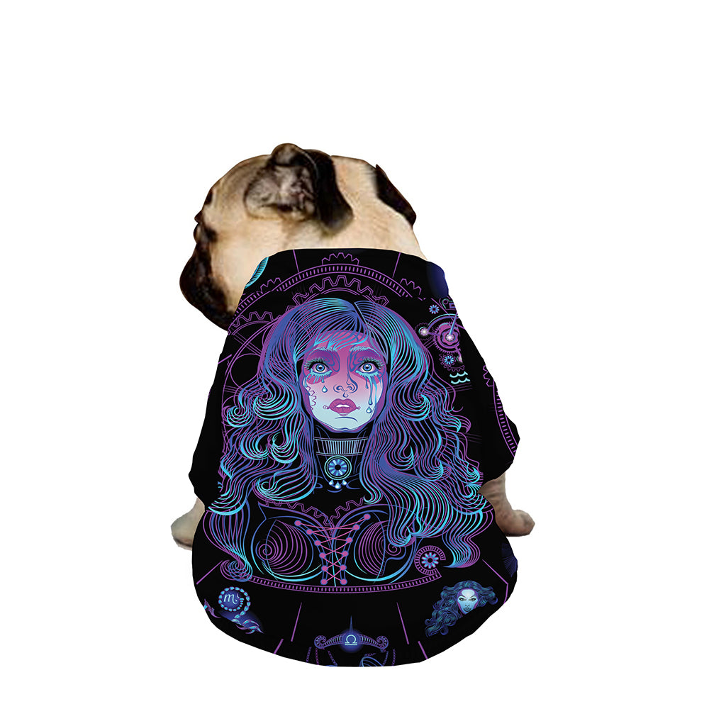 Aquarius And Astrological Signs Print Dog Zip Up Jacket
