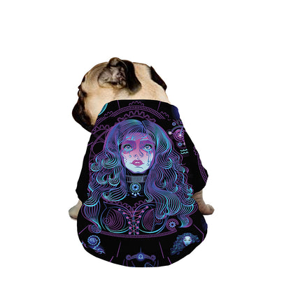Aquarius And Astrological Signs Print Dog Zip Up Jacket