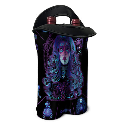 Aquarius And Astrological Signs Print Double Neoprene Wine Tote