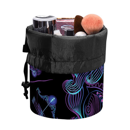 Aquarius And Astrological Signs Print Drawstring Makeup Bag