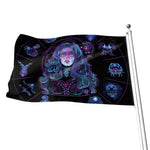 Aquarius And Astrological Signs Print Flag