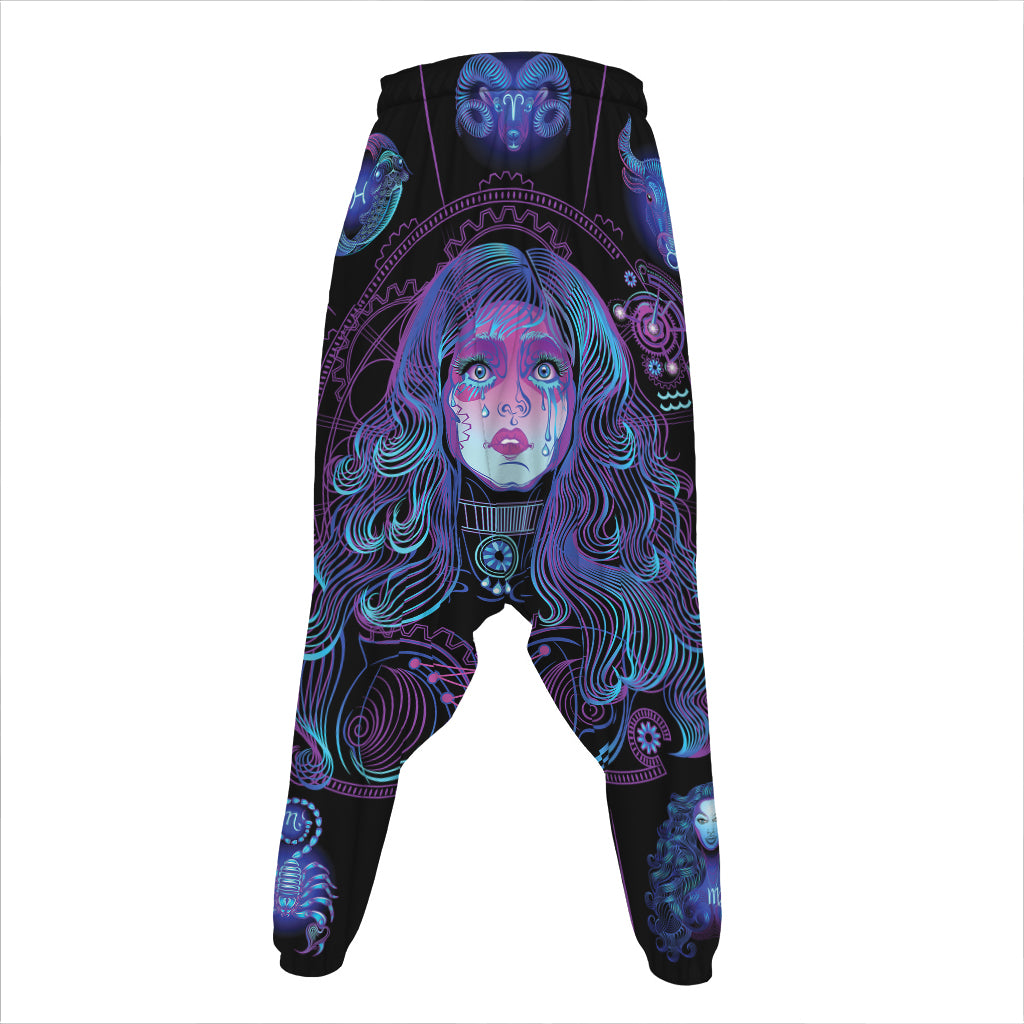 Aquarius And Astrological Signs Print Hammer Pants