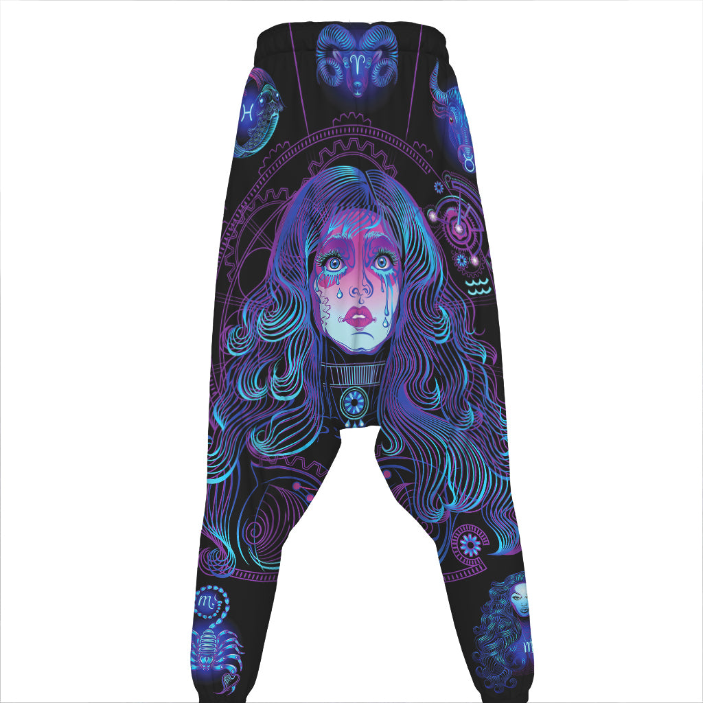 Aquarius And Astrological Signs Print Hammer Pants