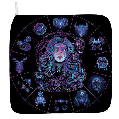 Aquarius And Astrological Signs Print Hand Towel