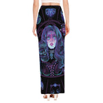 Aquarius And Astrological Signs Print High Slit Maxi Skirt