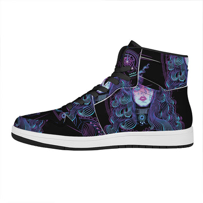 Aquarius And Astrological Signs Print High Top Leather Sneakers