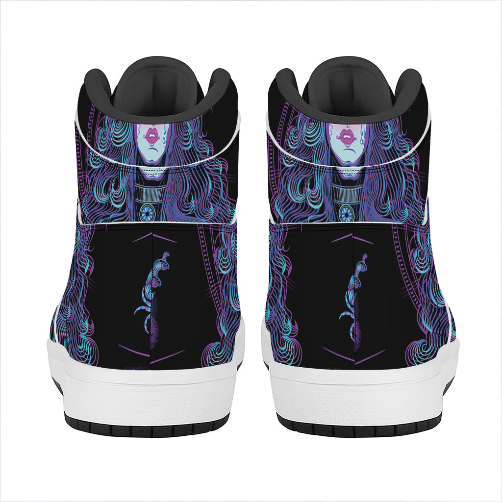 Aquarius And Astrological Signs Print High Top Leather Sneakers