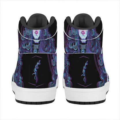Aquarius And Astrological Signs Print High Top Leather Sneakers