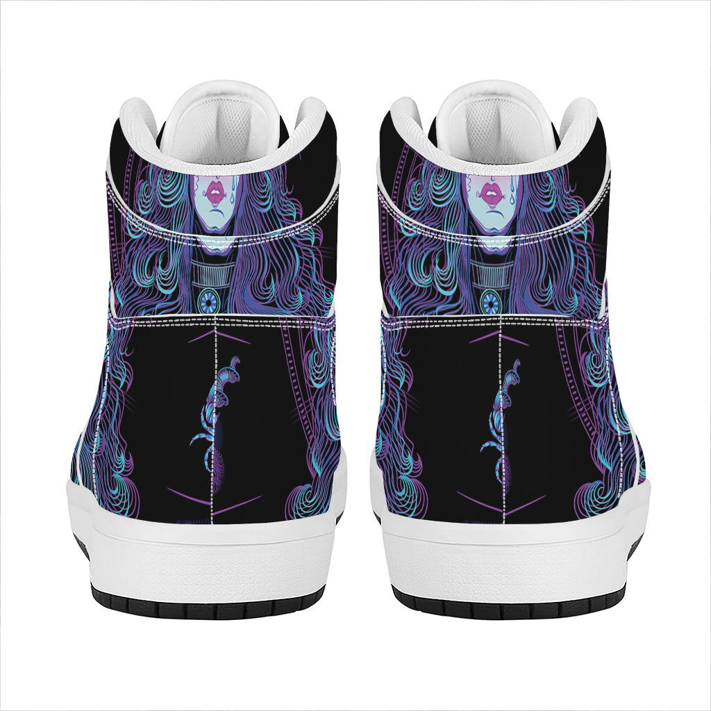 Aquarius And Astrological Signs Print High Top Leather Sneakers